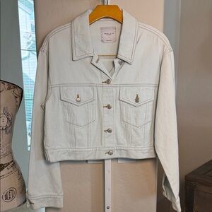 ANGEL KISS LIGHT BLUE Women's Cropped oversized Jean Jacket MD